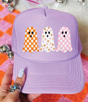 Checkered Boo & Bloom Trucker Hat
