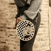 Checkered Cowhide Canteen Purse