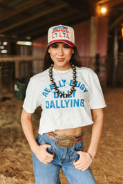 Checkered Howdy America Embroidered Trucker Hat