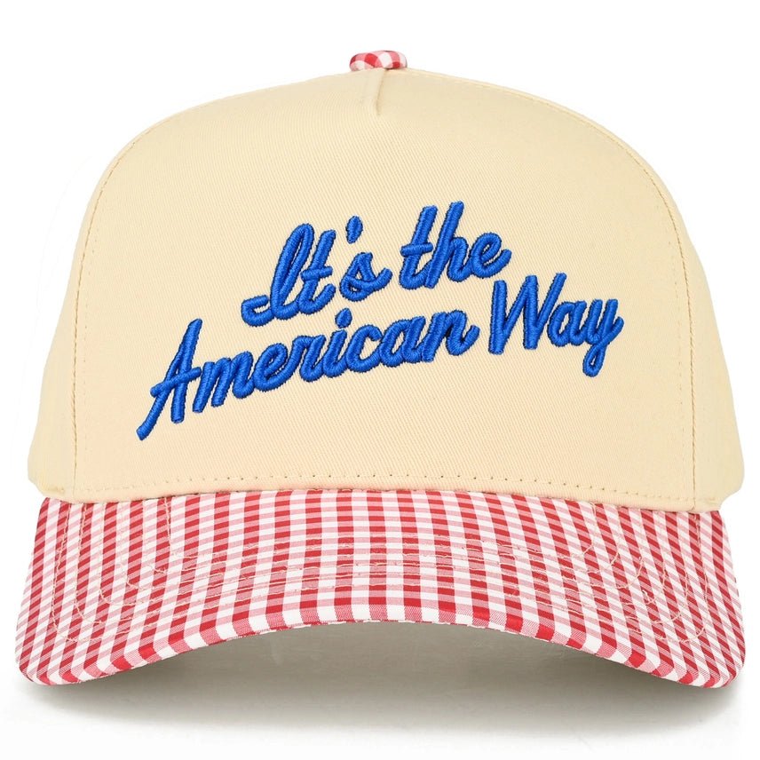 Checkered It's the American Way Embroidered Trucker Hat