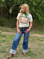 Checkered Lucky Horseshoes Graphic TeeS