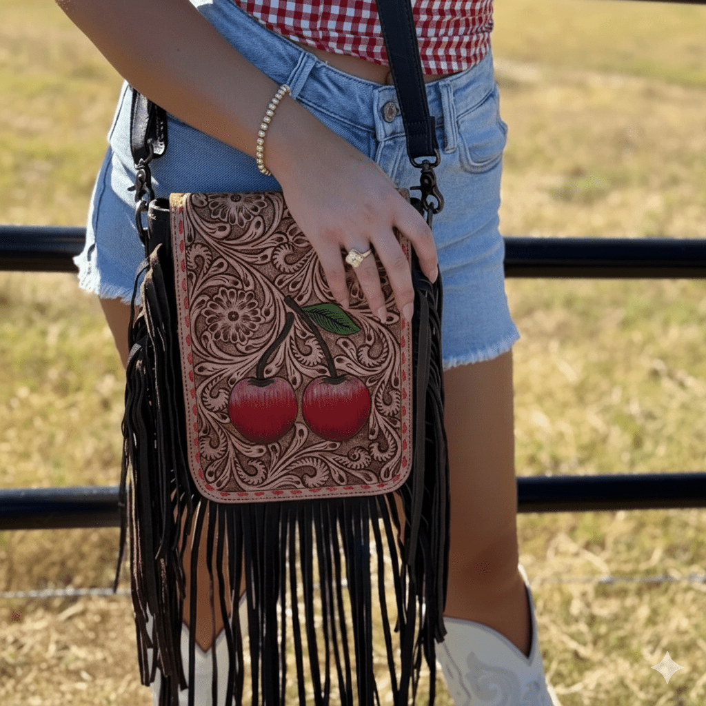 Cherry Crush Fringe Crossbody Bag