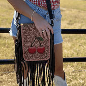 Cherry Crush Fringe Crossbody Bag