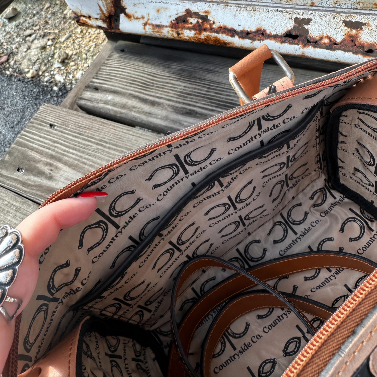 Wild Cherry Tooled Leather Handbag