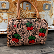 Wild Cherry Tooled Leather Handbag