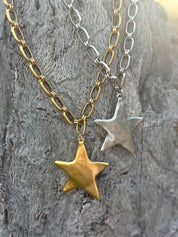 Chunky Gold Star Link Necklace
