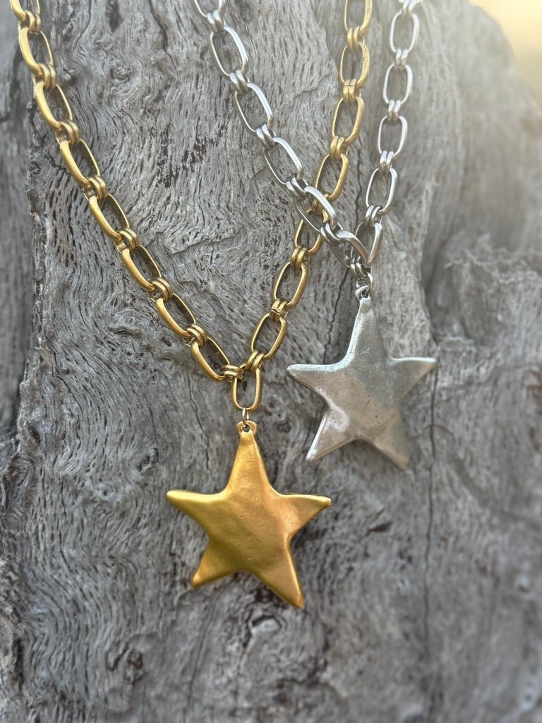 Chunky Chain Silver Star Necklace – Wild Junkie