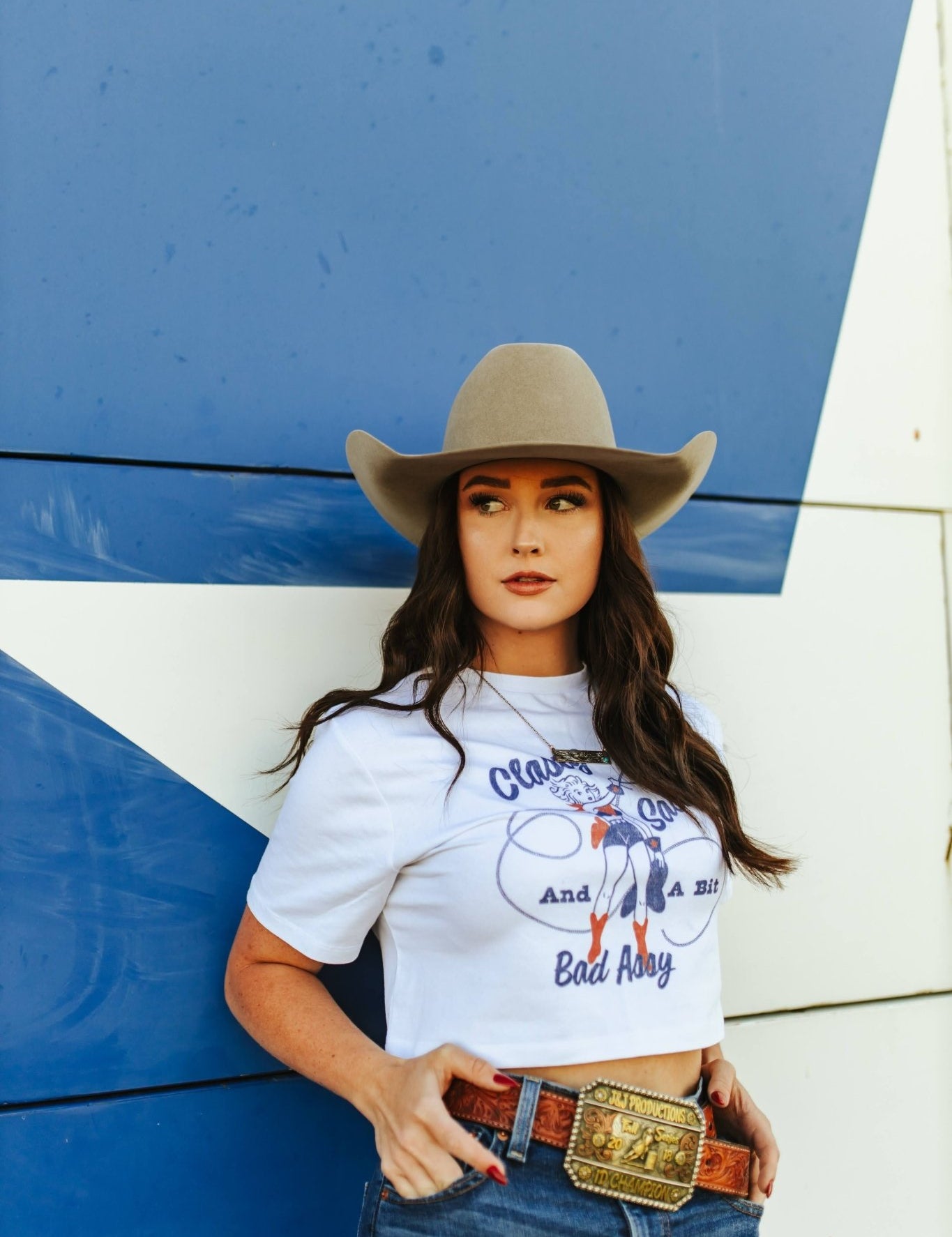 Classy Sassy Bad Assy Boxy Crop Graphic TeeWhiteS