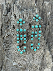 Cluster Drop Turquoise Earrings