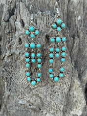 Cluster Drop Turquoise Earrings