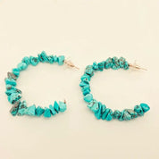 Coastal Reef Turquoise Chips Hoop Earrings