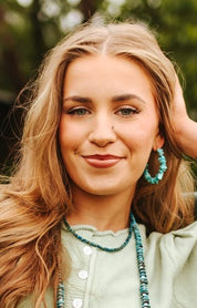 Coastal Reef Turquoise Chips Hoop Earrings