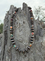 Compressed Turquoise Copper Bead Necklace