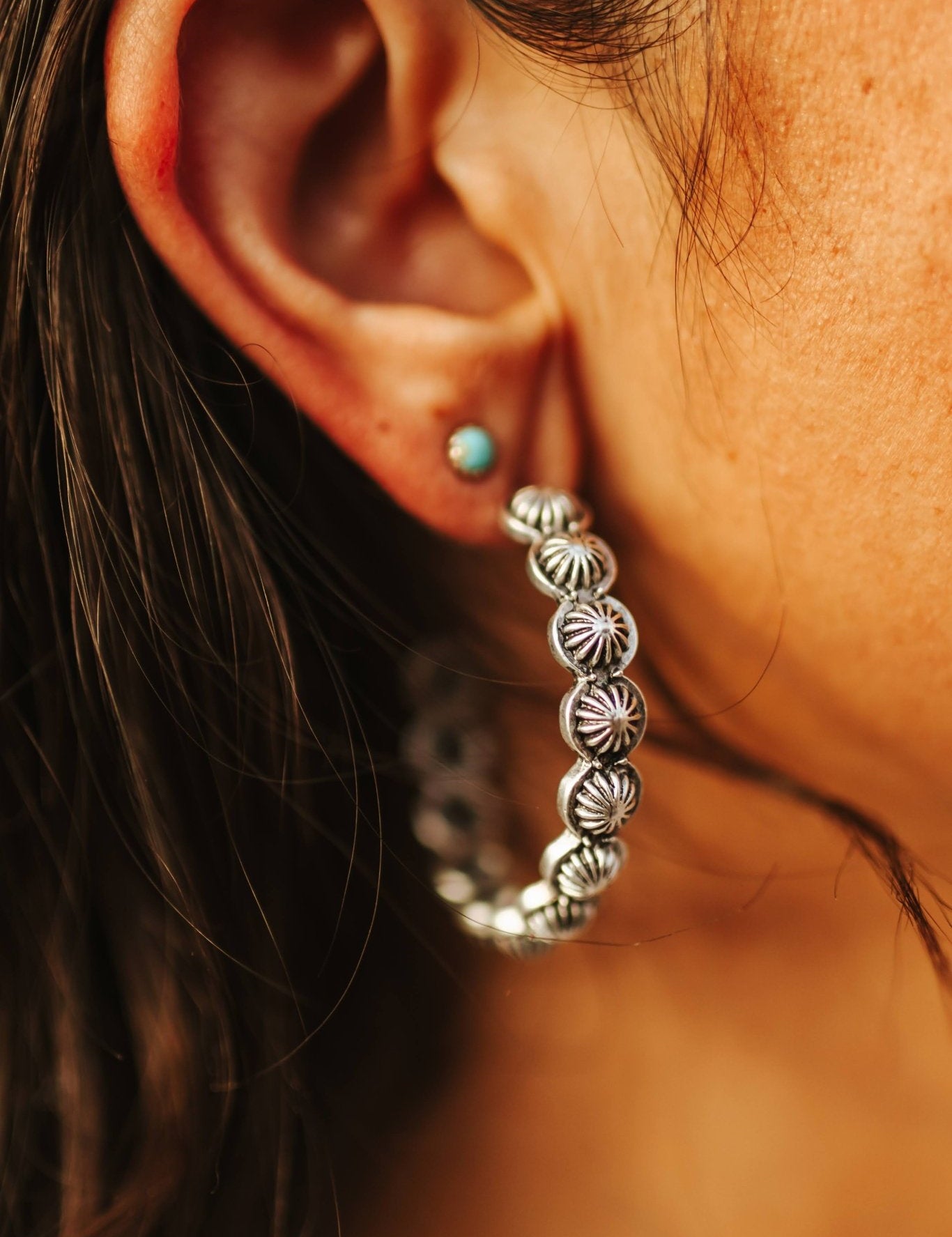 Concho Hoop Earrings