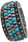 Concho Turquoise Beaded Bracelet StackMultiOS