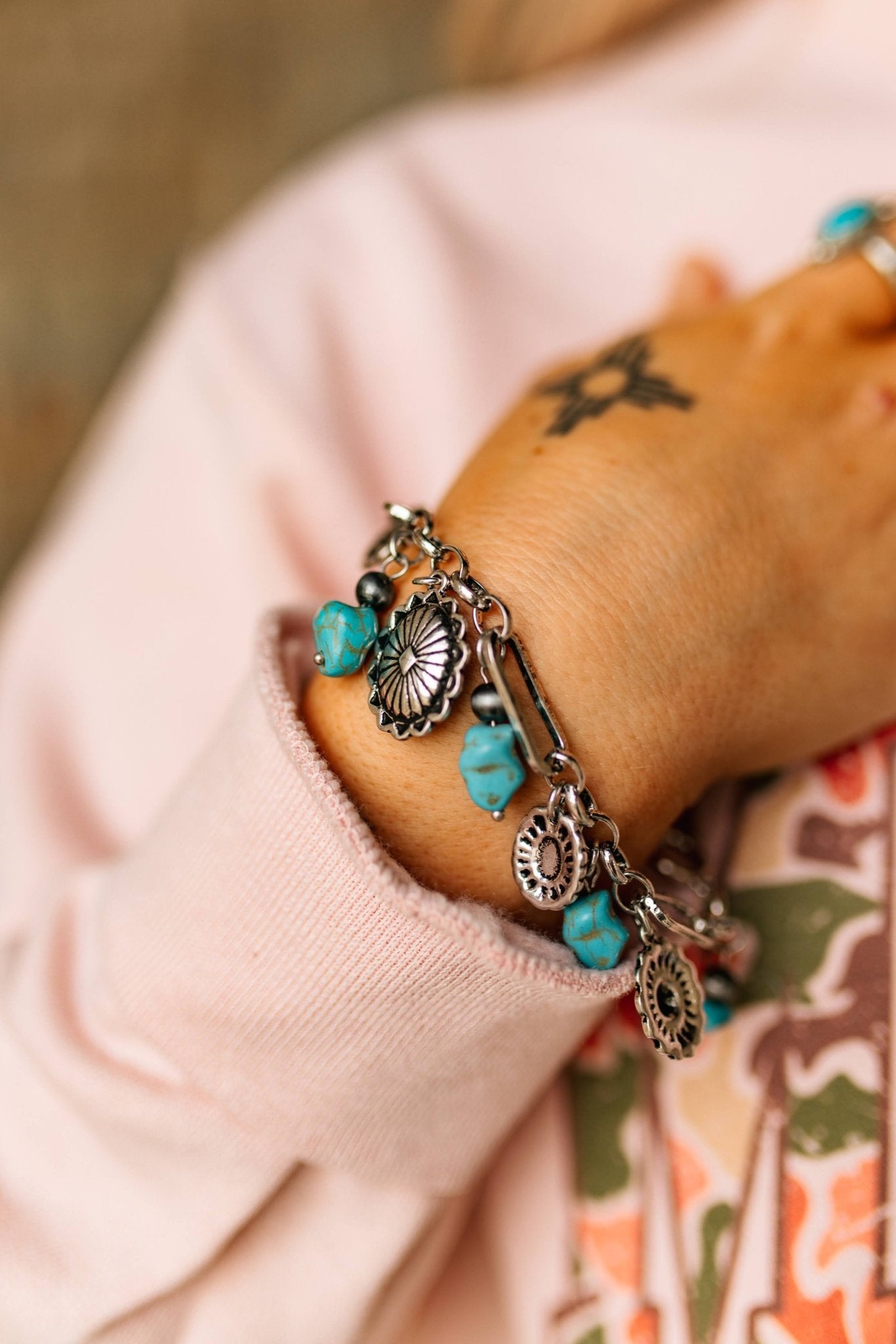 Concho Turquoise Charm Bracelet