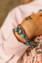 Concho Turquoise Charm Bracelet