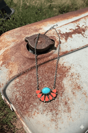 Coral Bloom Turquoise Necklace
