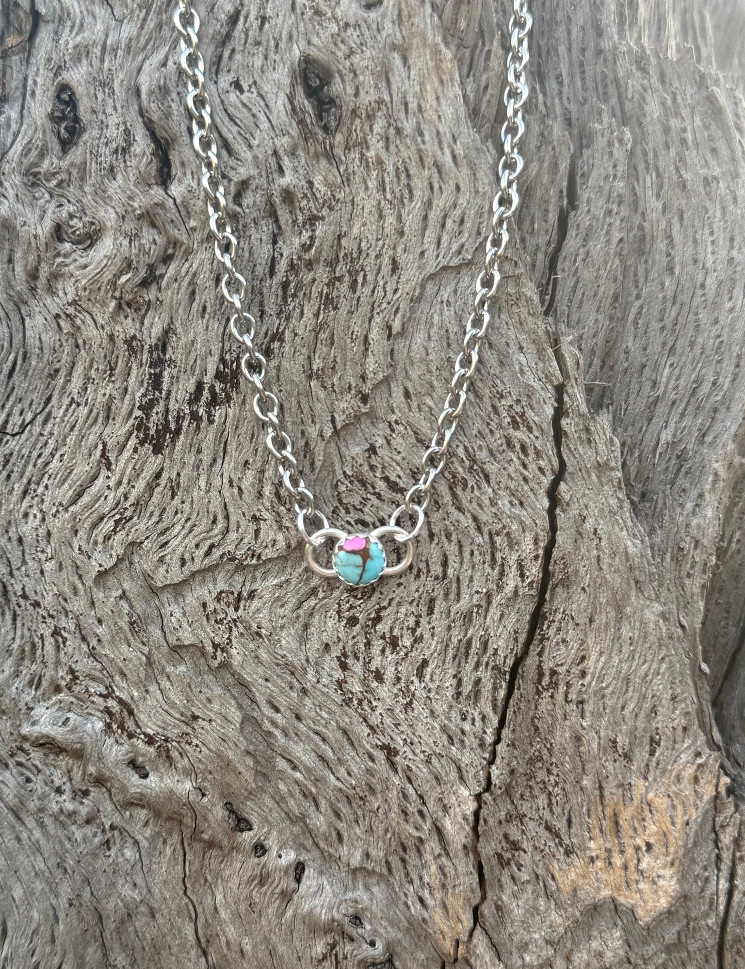Cotton Candy Stone Pendant Necklace