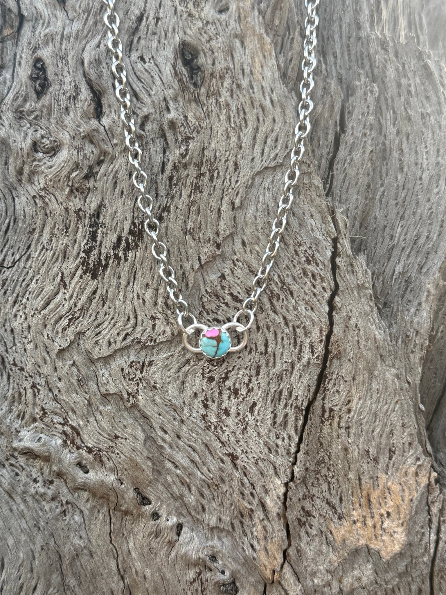 Cotton Candy Stone Pendant Necklace