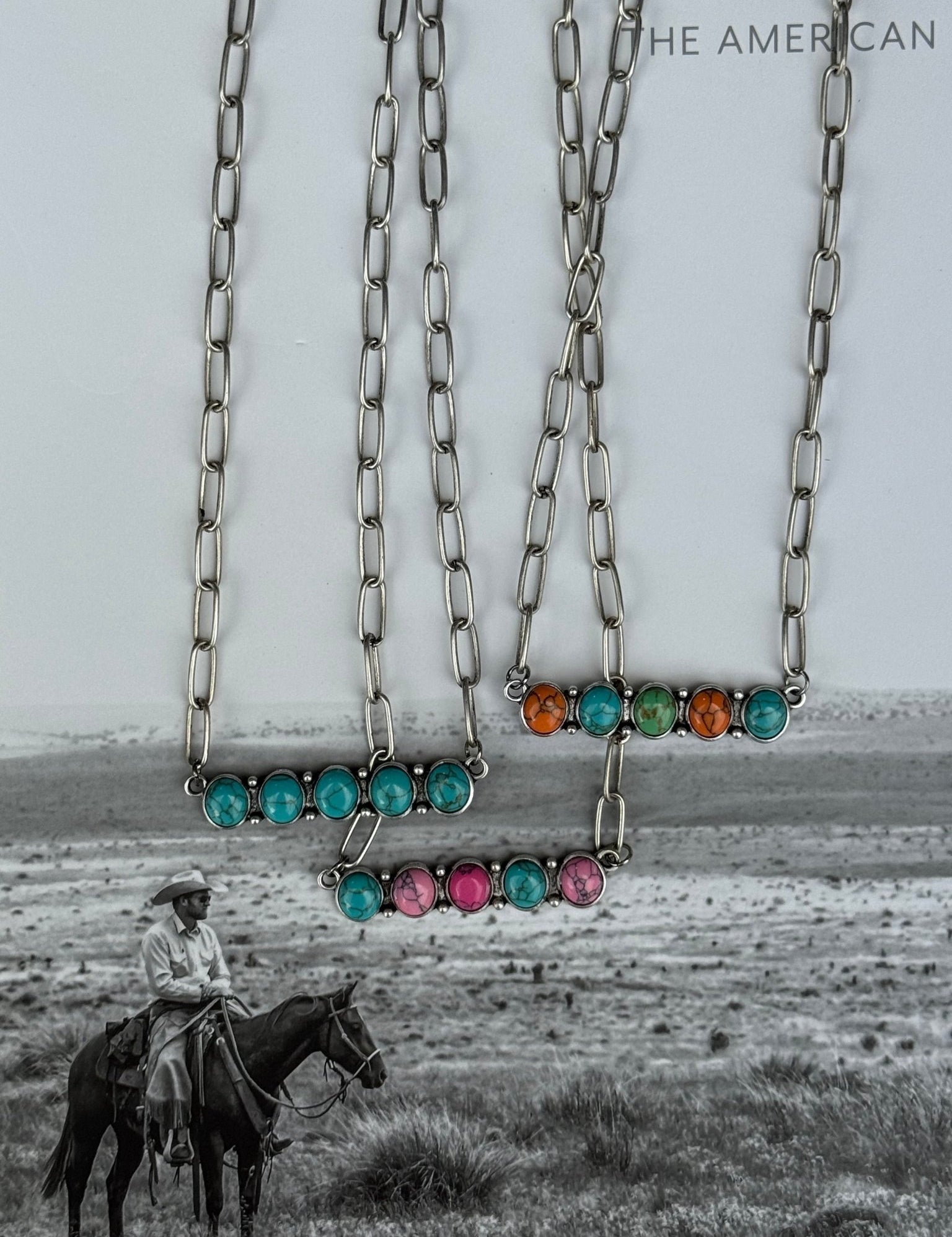Cotton Candy Stones Bar Necklaxe