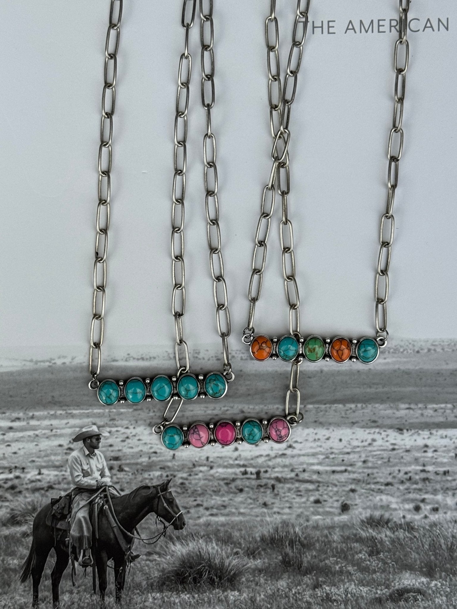 Cotton Candy Stones Bar Necklaxe