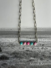Cotton Candy Stones Bar Necklaxe