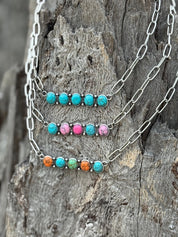 Cotton Candy Stones Bar Necklaxe