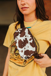Cow Print Belt BagBrown