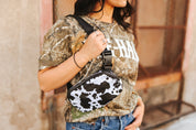 Cow Print Belt BagBlack