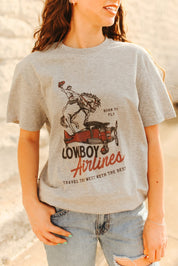 Cowboy Airlines Graphic TeeGreyS