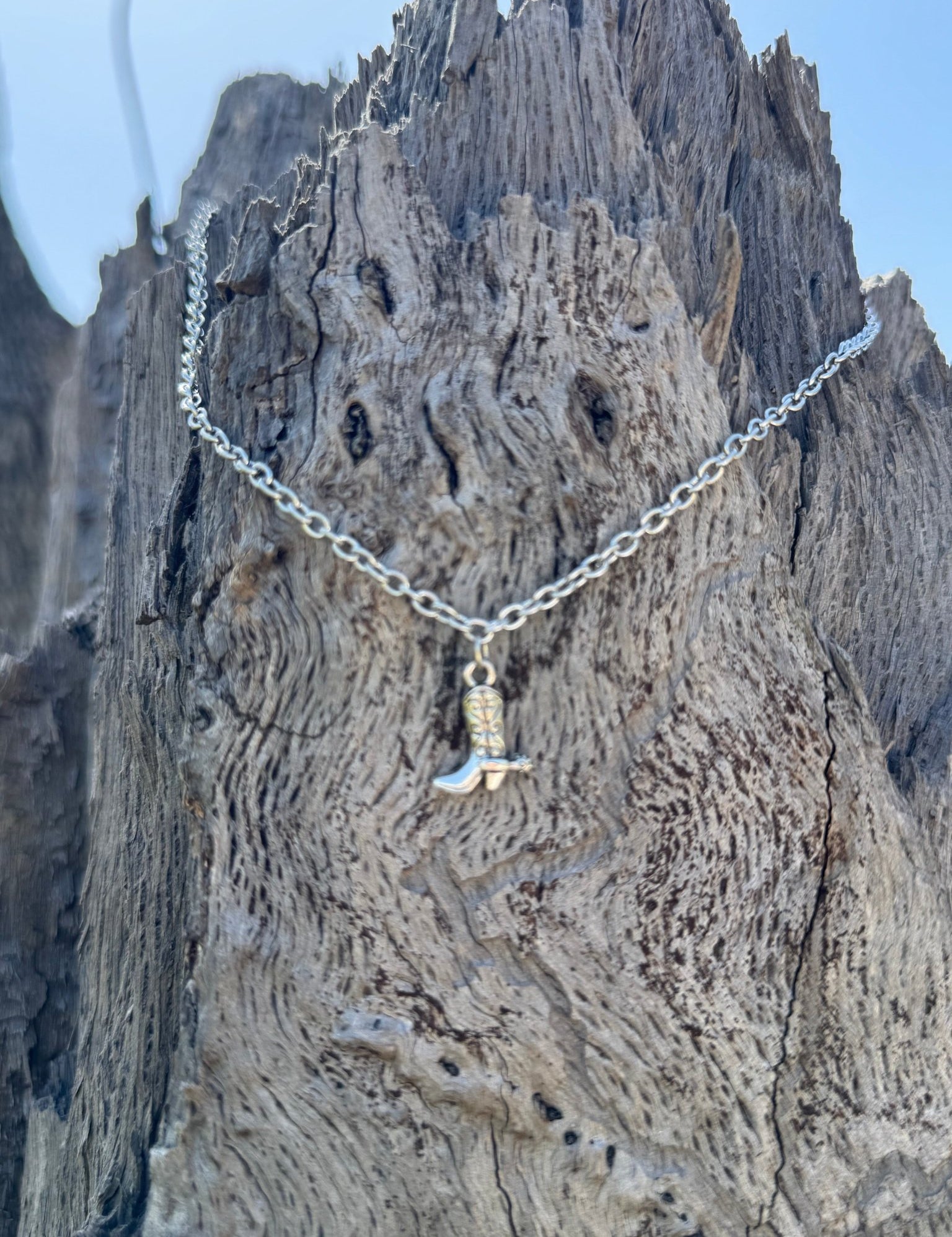 Cowboy Boot Pendant Necklace