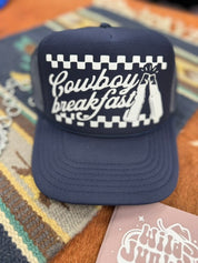 Cowboy Breakfast Beer Trucker Hat - Navy