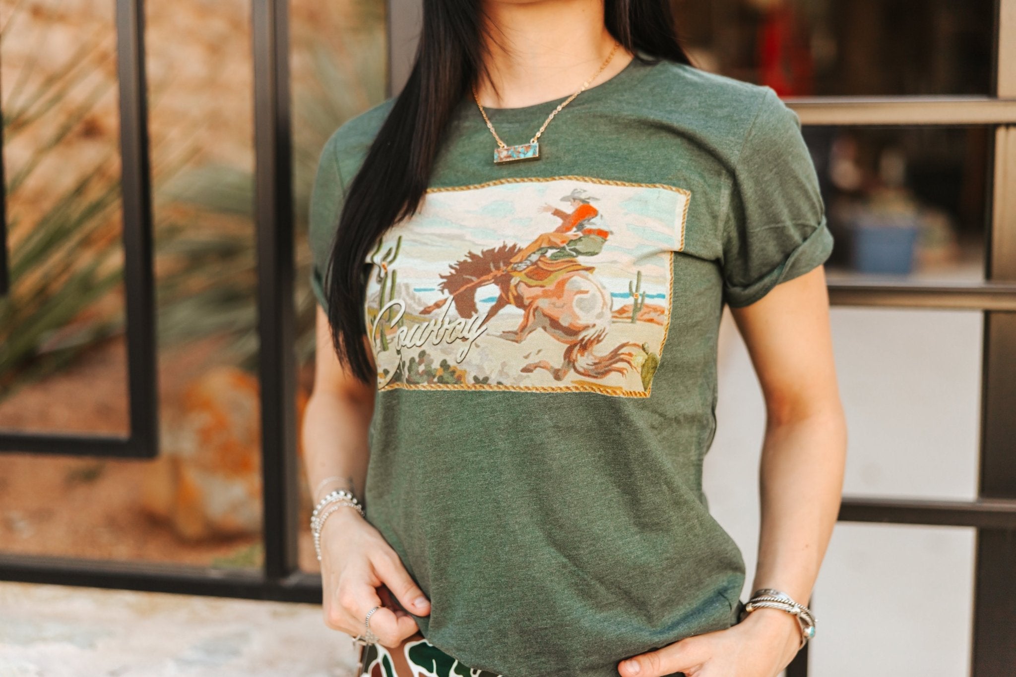 Cowboy Bucking Poster Graphic TeeS