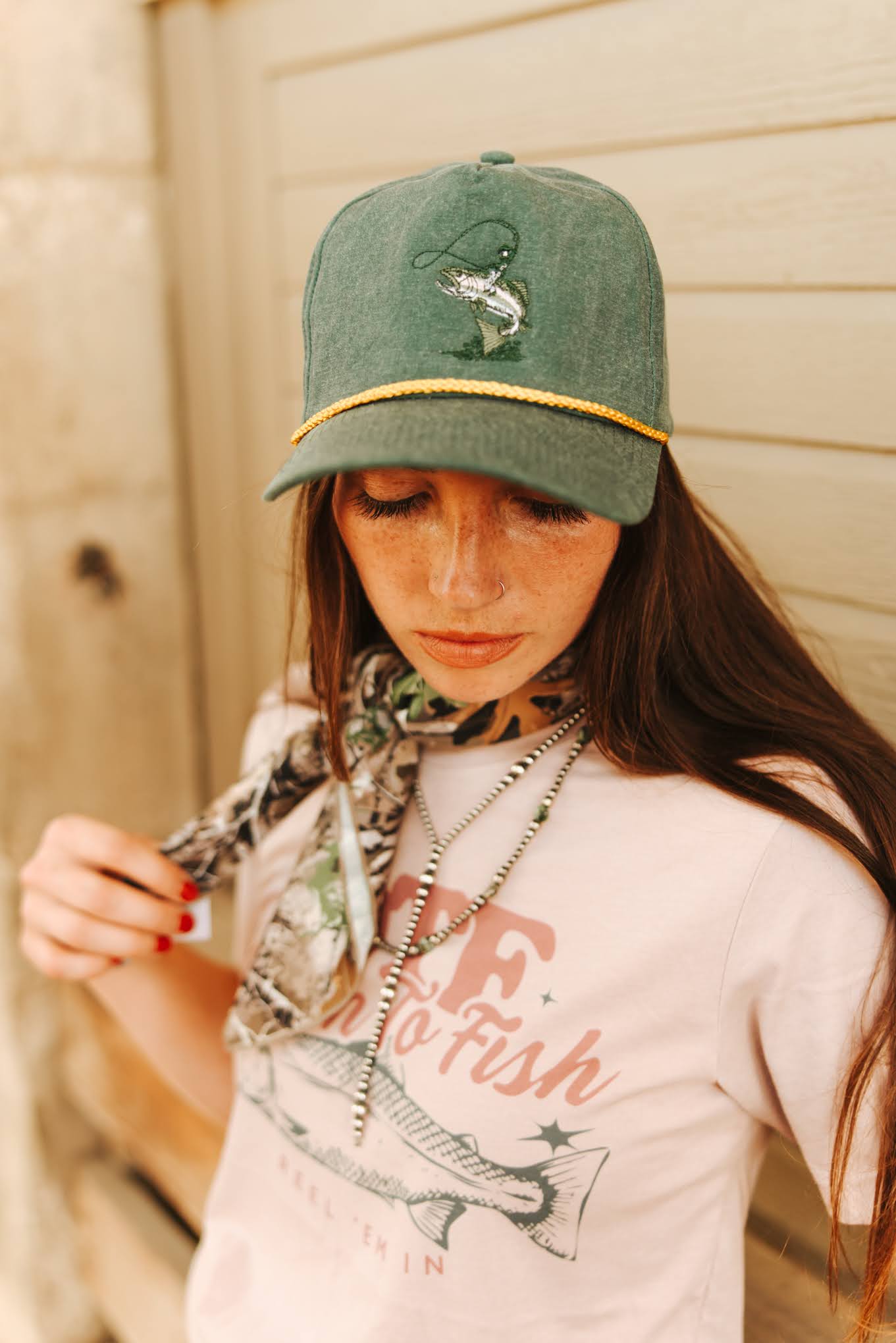 Cowboy Fisherman Embroidered Trucker Hat