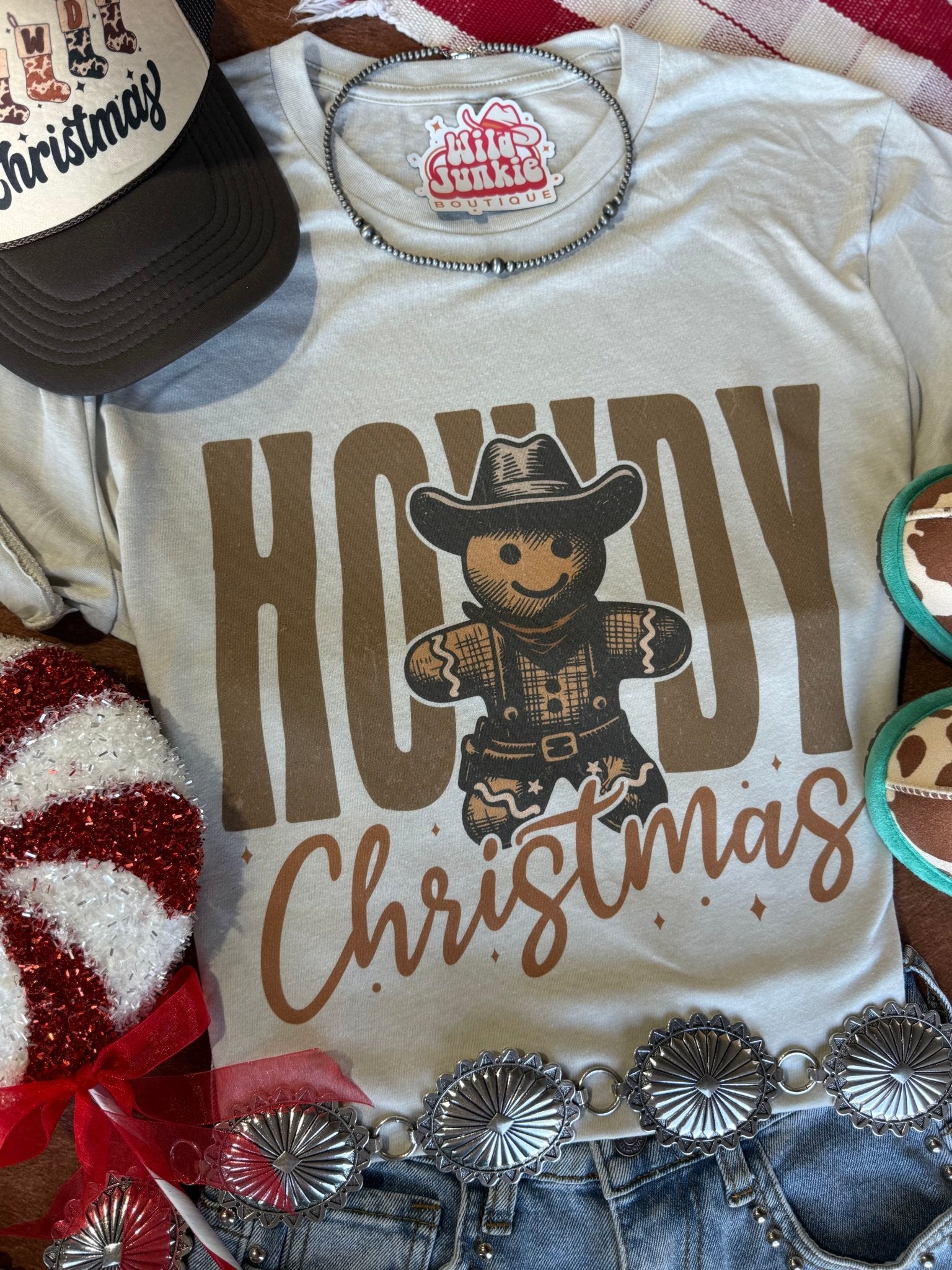 Cowboy Gingerbread Howdy Christmas Graphic TeeCementS