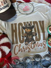 Cowboy Gingerbread Howdy Christmas Graphic TeeCementS