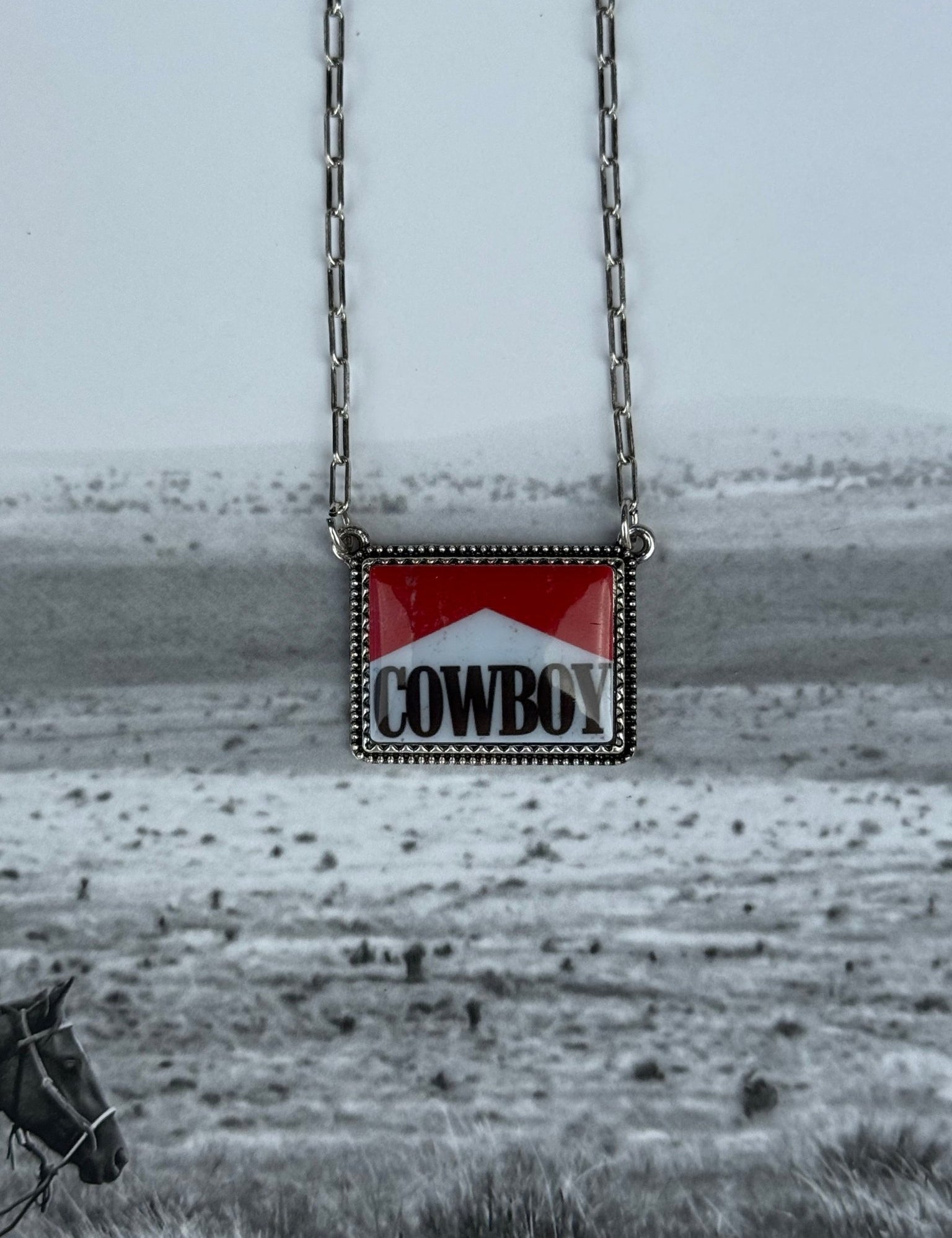Cowboy Pendant Chain Necklace