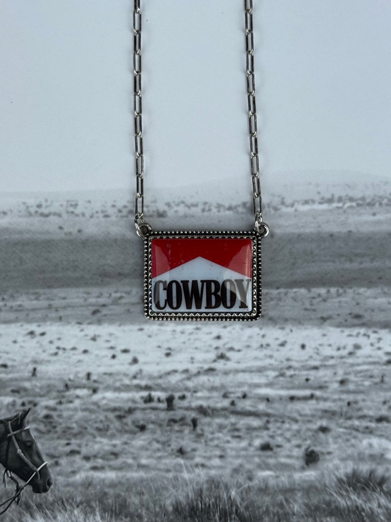 Cowboy Pendant Chain Necklace