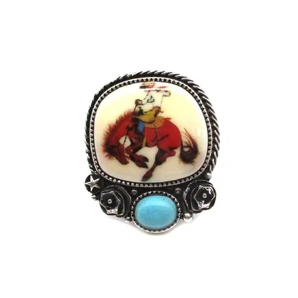 Cowboy Portrait Cuff Ring
