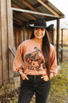 Cowboy Rider Graphic SweatshirtRustS