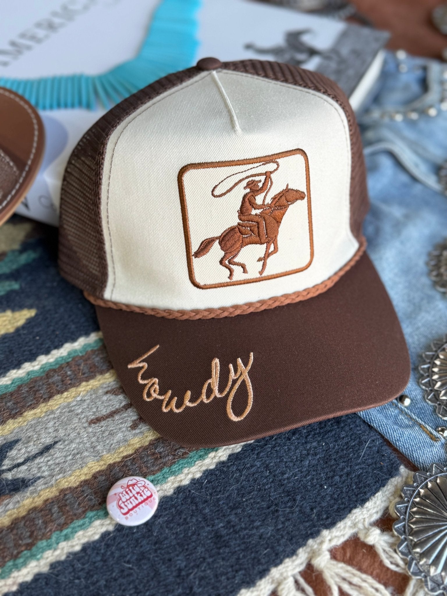 Cowboy Roper Embroidered Trucker Hat