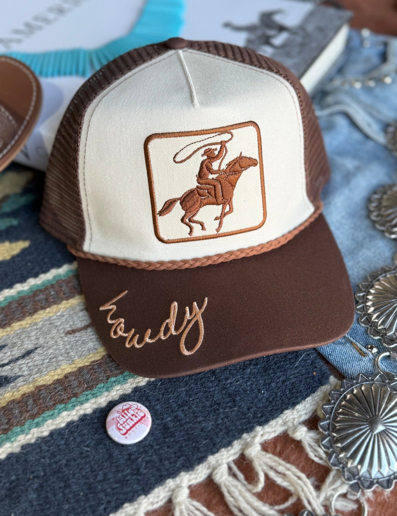 Cowboy Roper Embroidered Trucker Hat