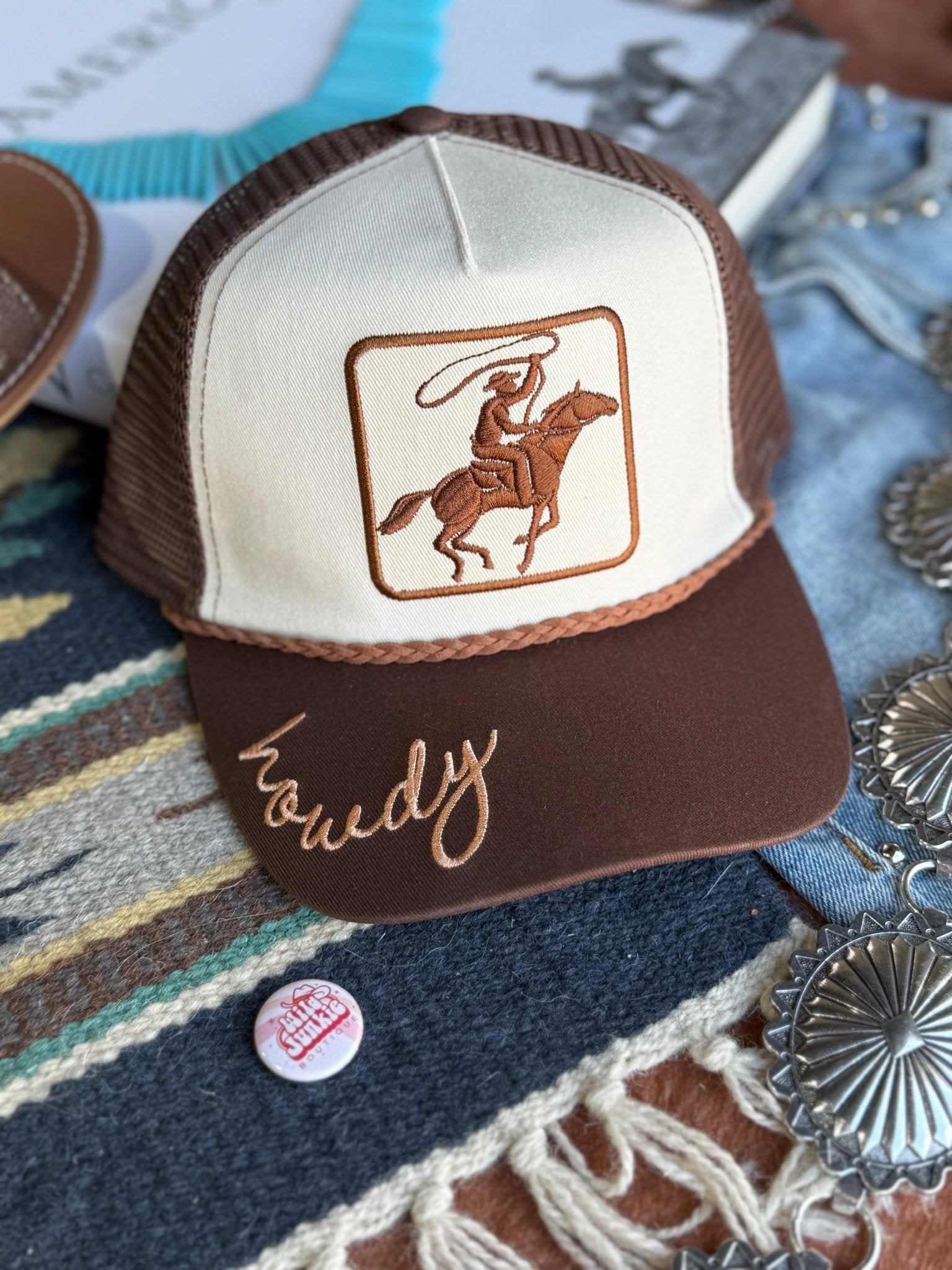 Cowboy Roper Embroidered Trucker Hat