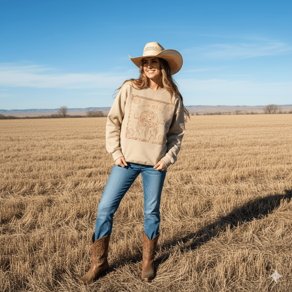 Cowgirl Bandana Graphic SweatshirtSandS