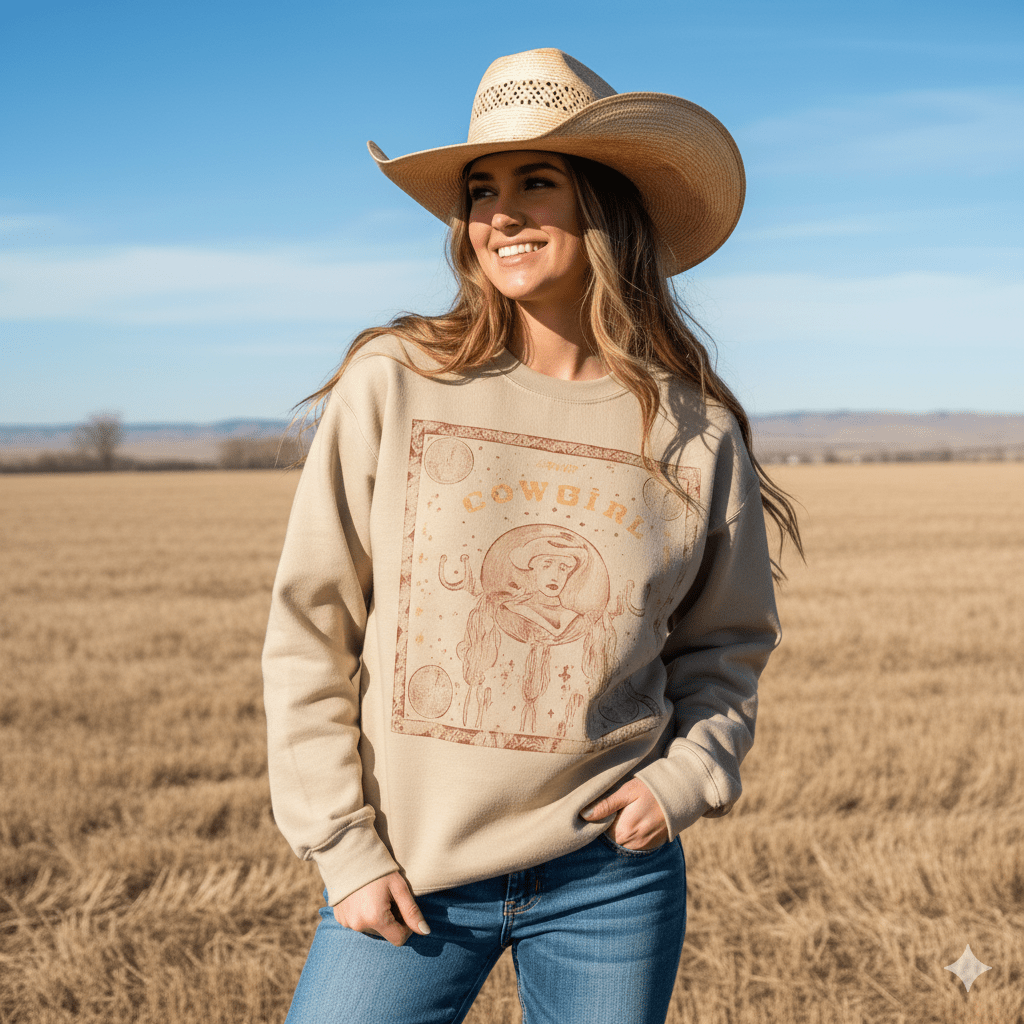 Cowgirl Bandana Graphic SweatshirtSandS