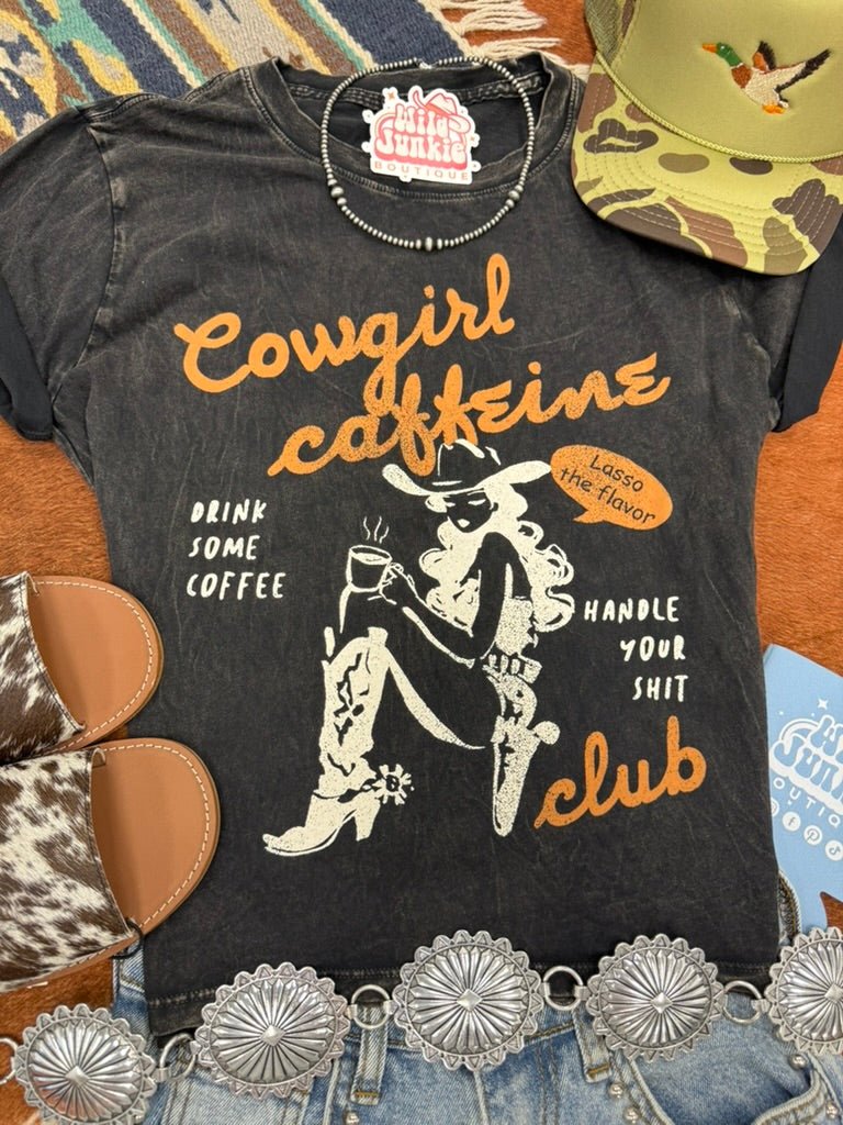 Cowgirl Caffeine Club Boxy Graphic TeeS