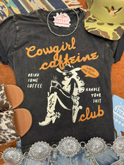 Cowgirl Caffeine Club Boxy Graphic TeeS