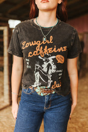 Cowgirl Caffeine Club Boxy Graphic TeeS