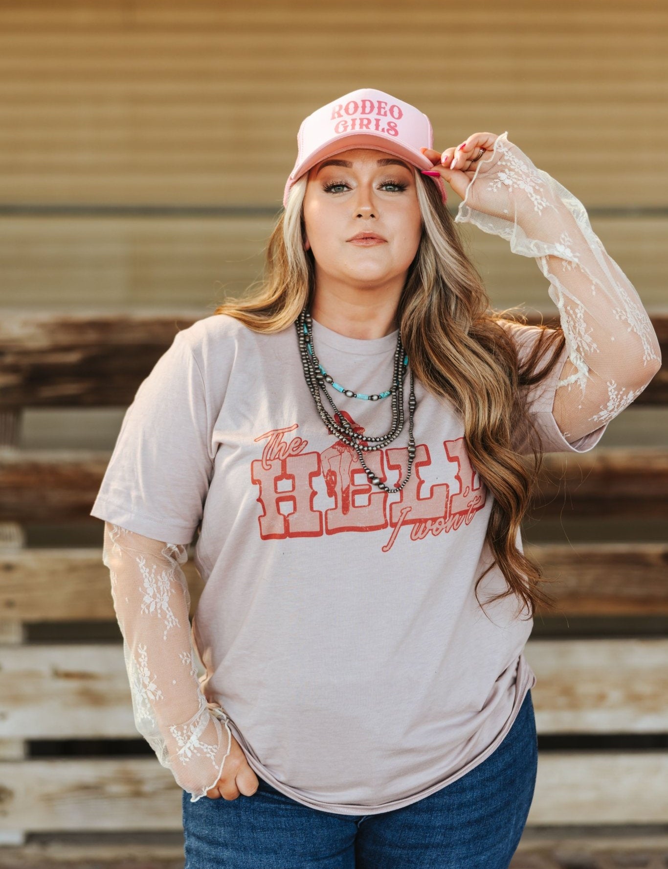 Cowgirl Hell I Won't Graphic TeePink GravelS